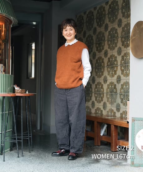 “UNFOLK CLASSIC” Banshu stripe pattern baloon pants