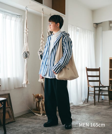 "UNFOLK CLASSIC" Banshu shuttle stripe shirt jacket