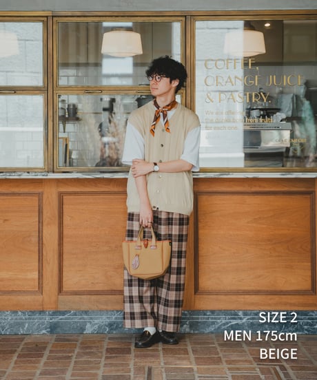 #-36 Seamless classic check slacks (Brown）