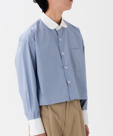 #-57 EX. 2way detachable collar cleric shirt