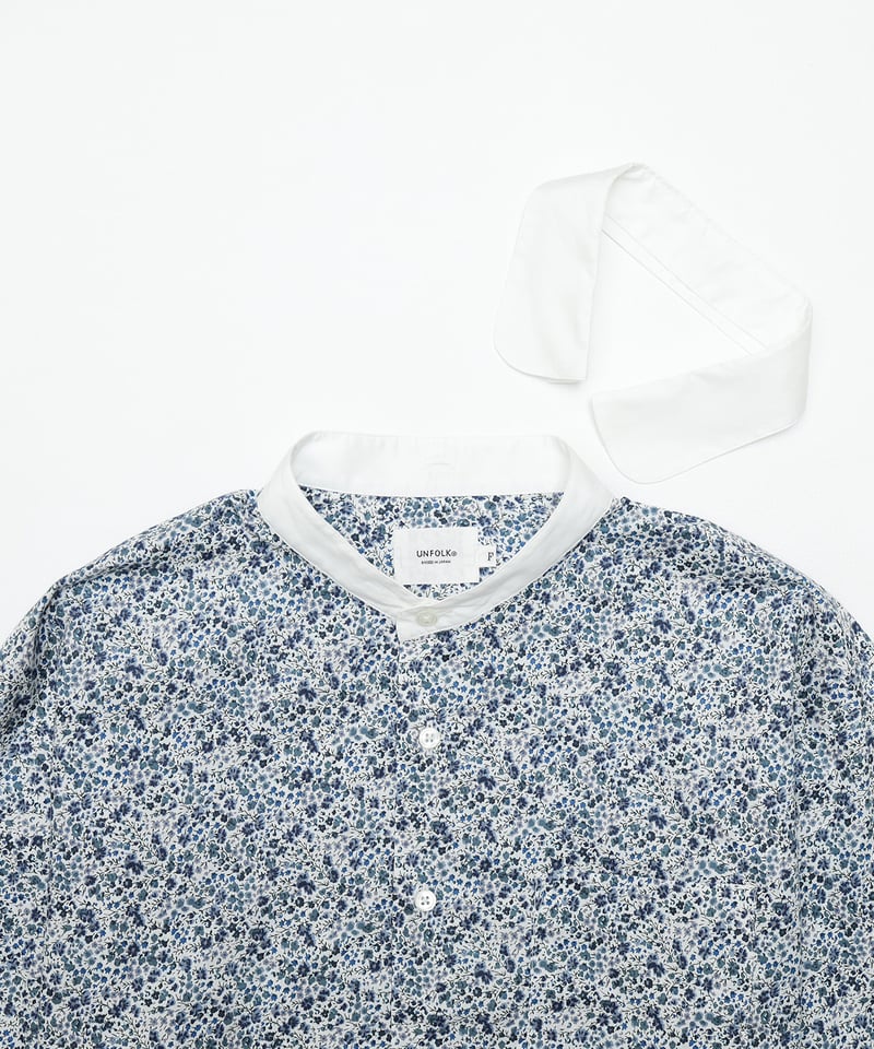 79 2way detachable collar liberty print shirt