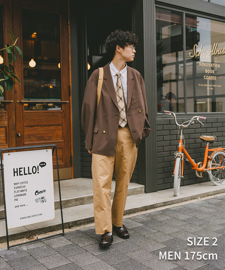 22 4B relax double blazer (Brown) | UNFOLK