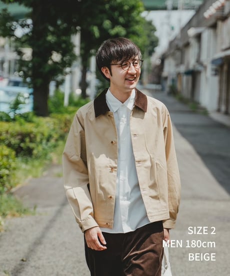 #-45 Ventile gabardine 2way blouson (Beige)