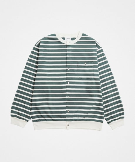 #-19 Heavy weight border cardigan (Green)