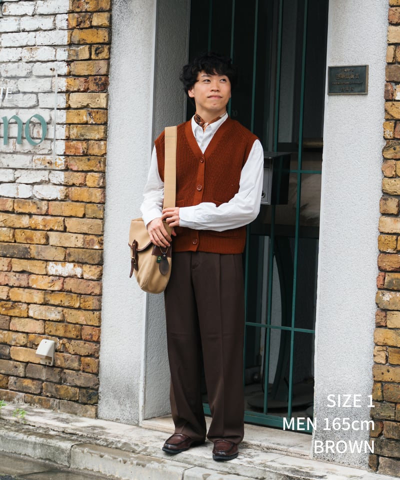 UNFOLK #-47 Wool mix 2tuck slacks 1サイズ 47 Wool mix 2tuck slacks (Black) | UNFOLK