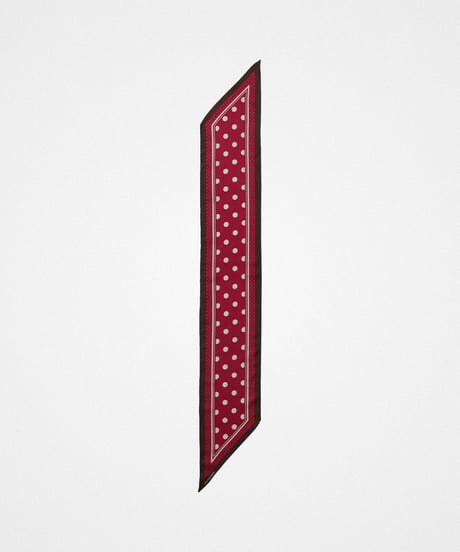 #-74 Hand print silk scarf (Red)