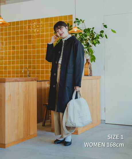 #-53 Ventile gabardine 2way railway coat (Black)