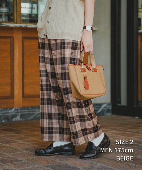 #-36 Seamless classic check slacks (Brown）