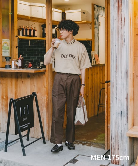 #-10 "DAYOFF" loose classic logo tee（Beige）