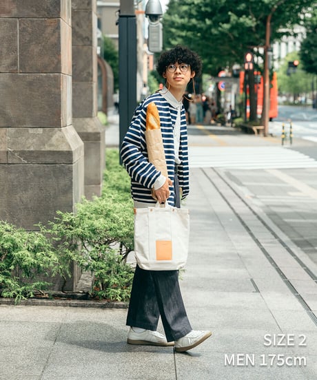 #-19 Heavy weight border cardigan (Navy)