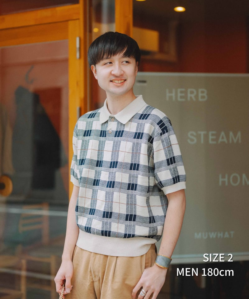 2026SS 先行予約】#-82 14G tartan check cotton knit