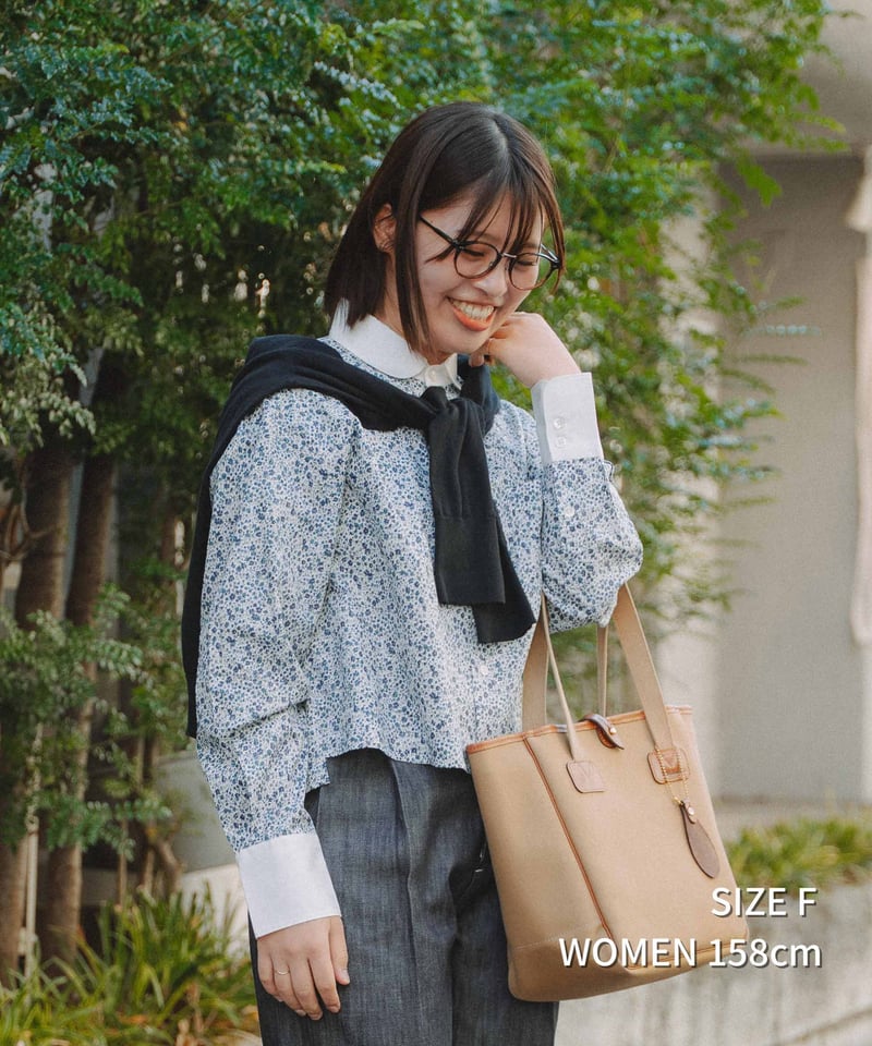 79 2way detachable collar liberty print shirt