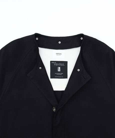 #-53 Ventile gabardine 2way railway coat (Black)