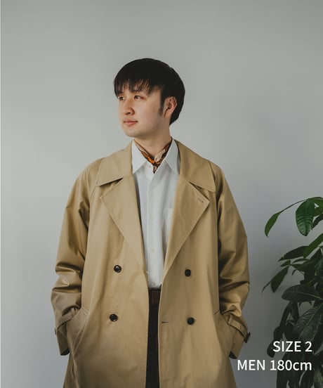 #-30 Ventile gabardine belted trench coat