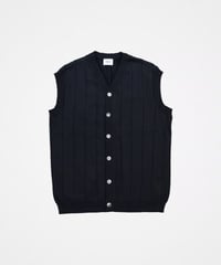 #-09 Giza cotton vneck knit vest (Black)
