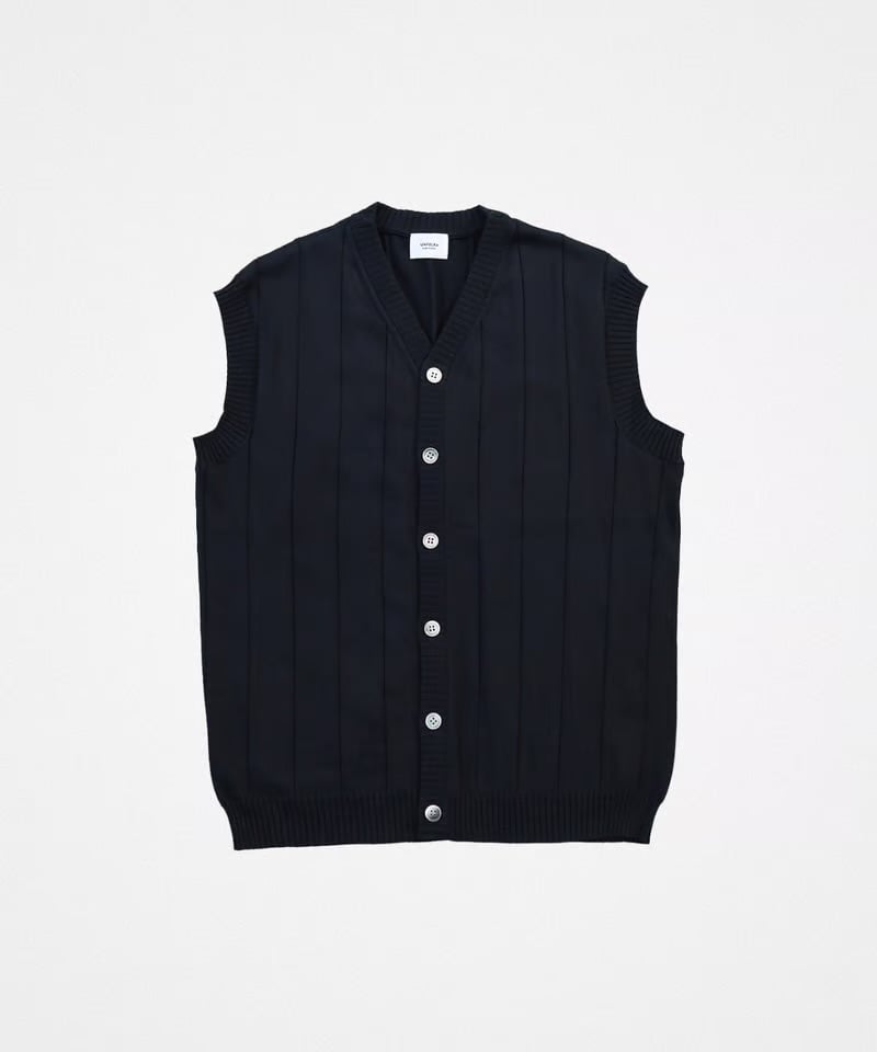 09 Giza cotton vneck knit vest (Black) | UNFOLK 09 Giza cotton vneck knit vest (Black) | UNFOLK