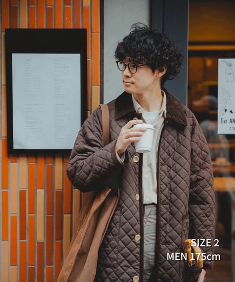 #-72 Diamond Quilt 2way coat (Brown)