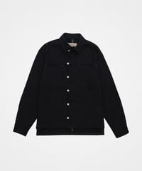 “UNFOLK CLASSIC” Enshu soft herringbone shirt jacket (Black)