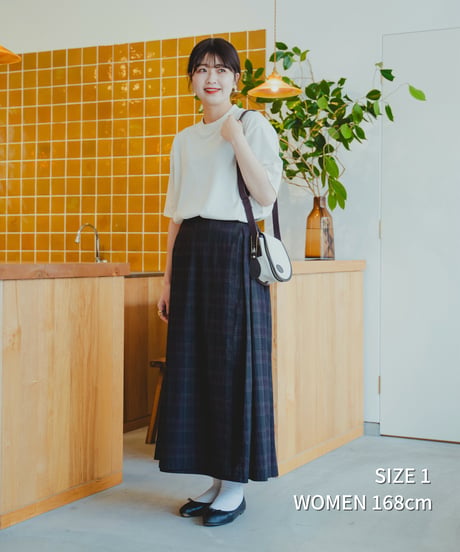 “UNFOLK CLASSIC” Enshu bokujyu coating madras check skirt