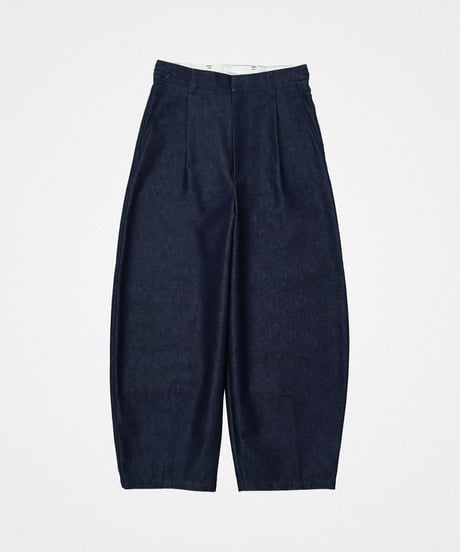 #-73 Rigid denim 1tuck baloon pants