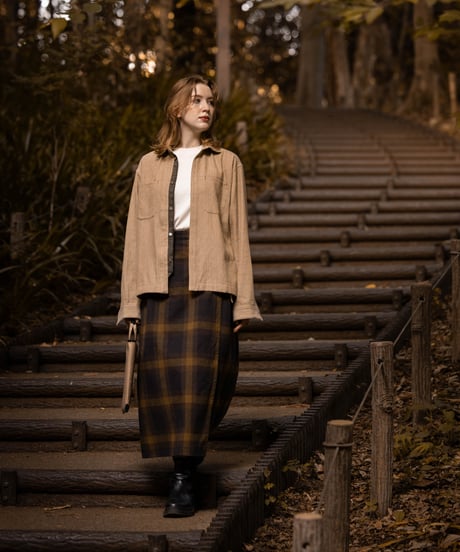 "UNFOLK CLASSIC" Banshu napping process check skirt