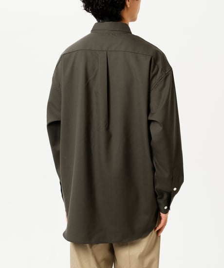 #-41 2way detachable collar wool shirt（Green）