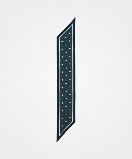 #-59 Hand print silk scarf (Green)