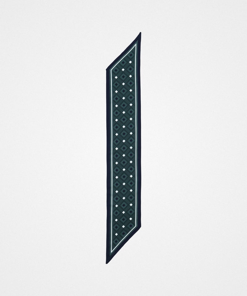 59 Hand print silk scarf (Green) | UNFOLK