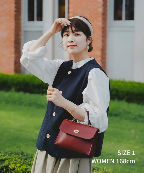 #-48 Peach brushed classic vest (Navy)