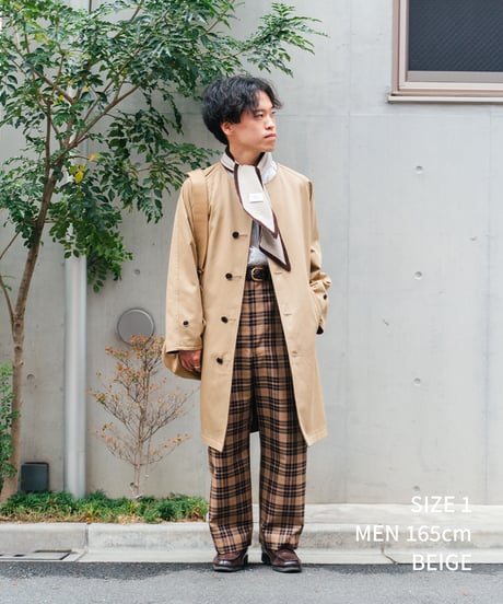 #-27 Reversible nocollar coat  (Beige)