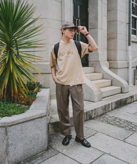 #-12 Gren check wool classic slacks