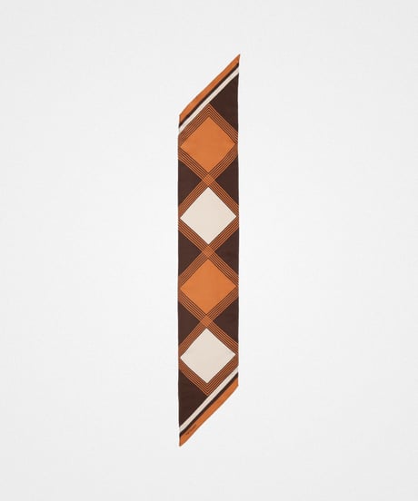 #-00 Hand print silk scarf (Brown)