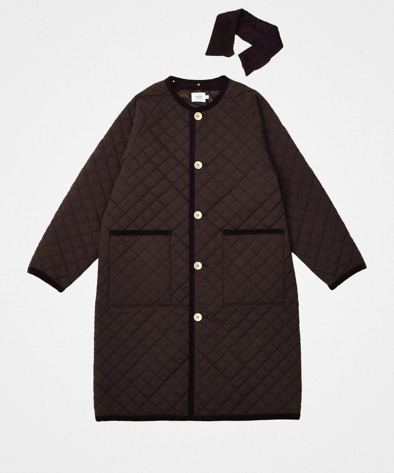 72 Diamond Quilt 2way coat (Brown) | UNFOLK