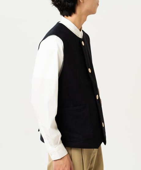 #-48 Peach brushed classic vest (Navy)