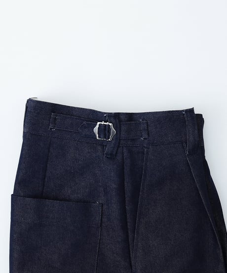 #-73 Rigid denim 1tuck baloon pants