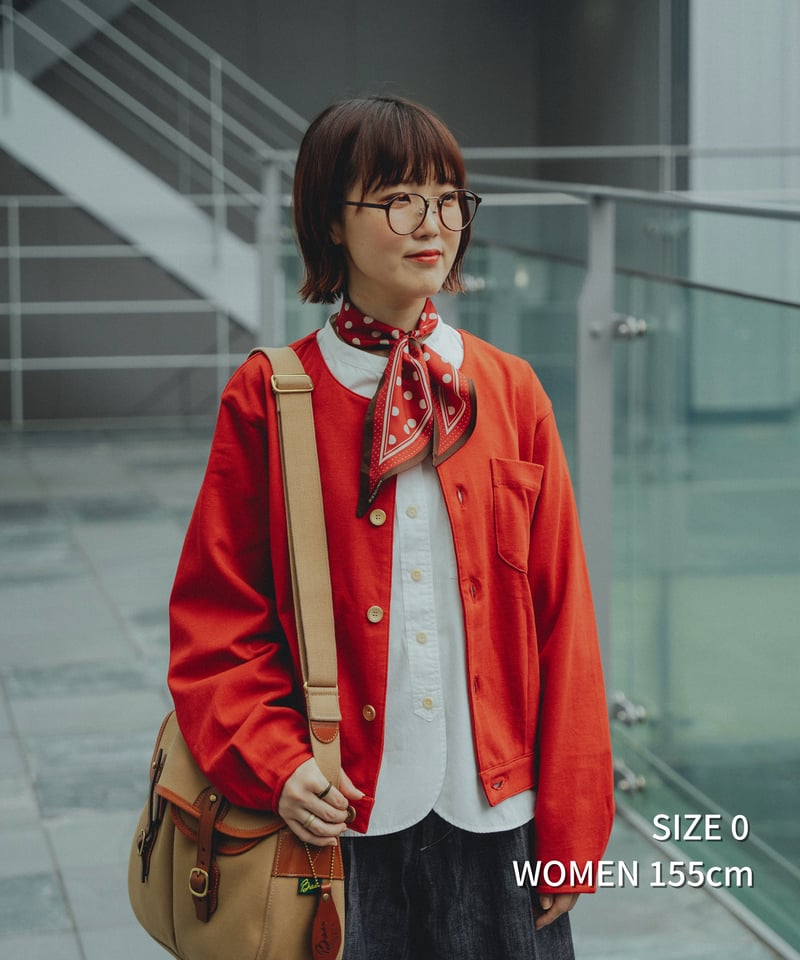 64 Heavy weight nocollar classic cardigan (Re
