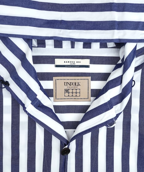 "UNFOLK CLASSIC" Banshu shuttle stripe shirt jacket