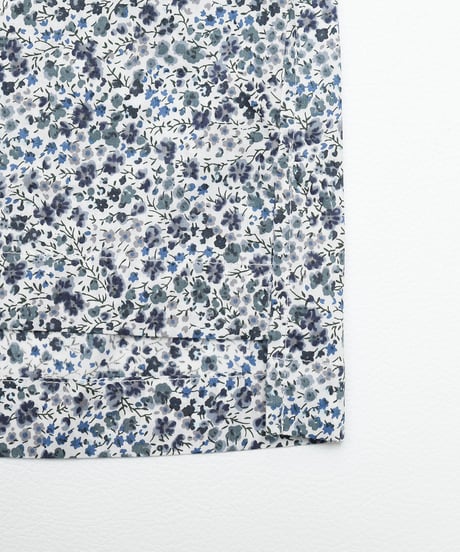 #-79 2way detachable collar liberty print shirt (Navy)