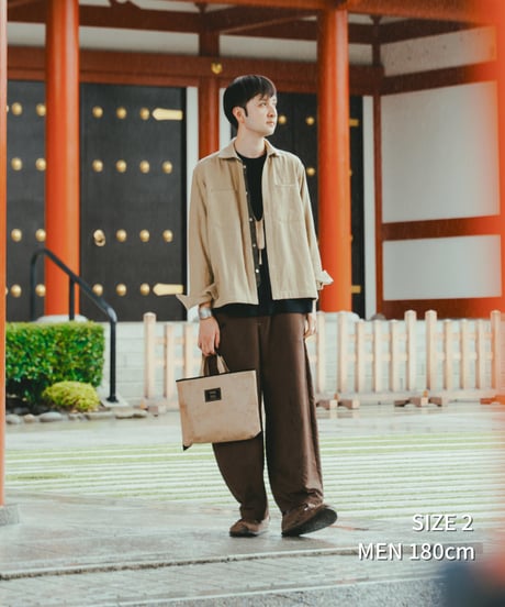 "UNFOLK CLASSIC" Banshu wool mix soft herringbone shirt jacket (Black)