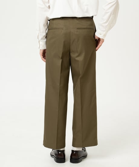 #-24 Ventile gabardine 2tuck straight pants (Khaki)