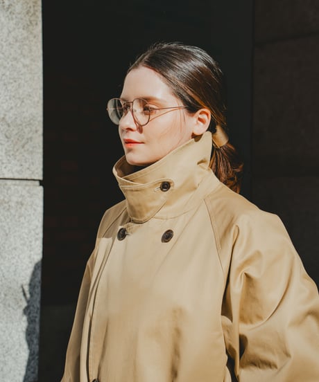 #-30 Ventile gabardine belted trench coat