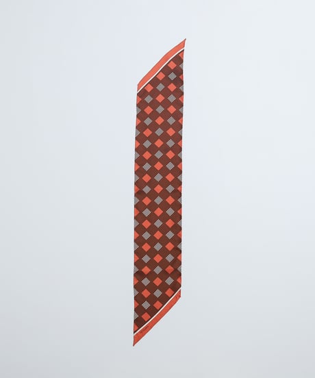 #-25 Hand print silk scarf (Brown)