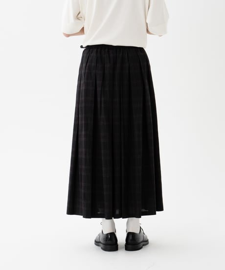 “UNFOLK CLASSIC” Enshu bokujyu coating madras check skirt