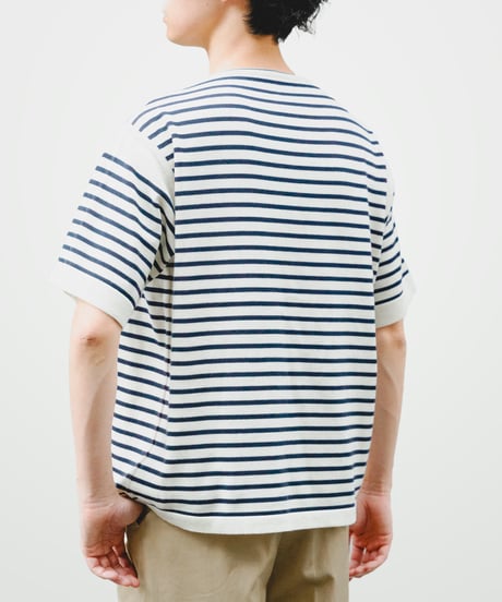 #-85 14G i-plating reversible border short sleeve knit