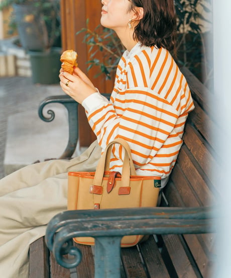 #-19 Heavy weight border cardigan (Orange)