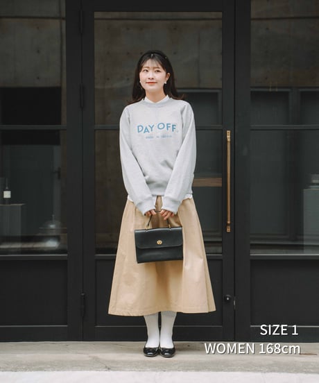 #-80 "DAYOFF" loose embroidery sweat (Gray)