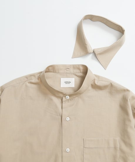 #-15 2way detachable collar shirt (Beige)