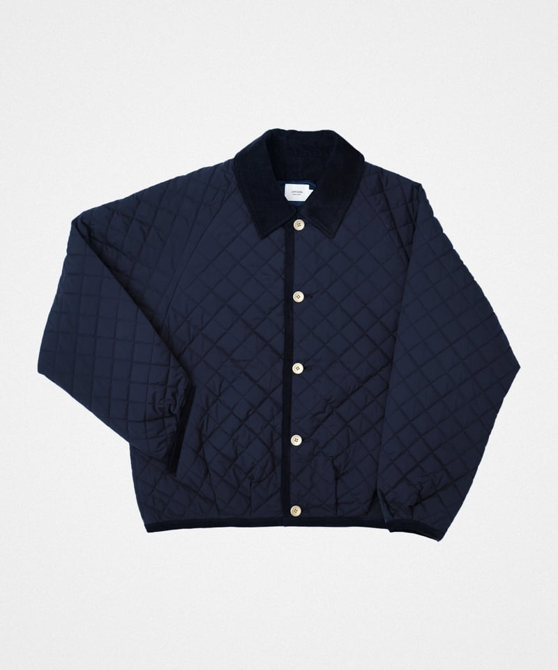 71 Diamond Quilt 2way blouson (Navy) | UNFOLK