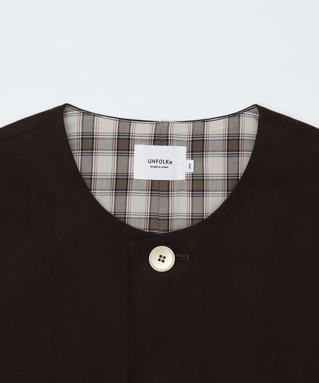 #-48 Peach brushed classic vest (Brown)