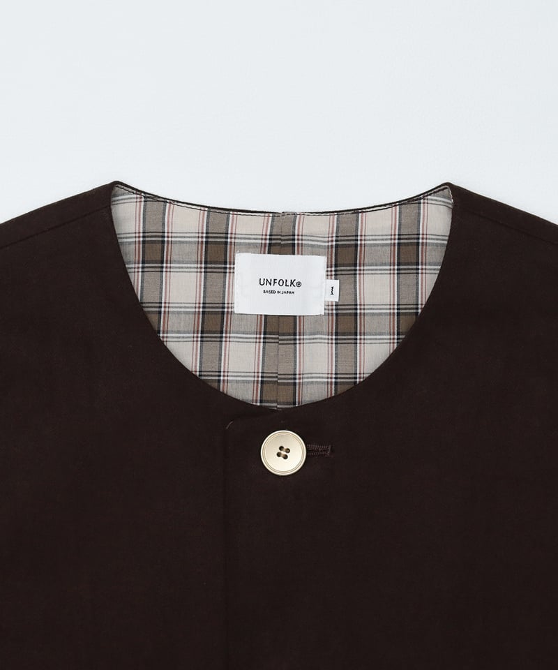 トップス UNFOLK Peach brushed classic vest 48 Peach brushed classic vest (Brown) | UNFOLK